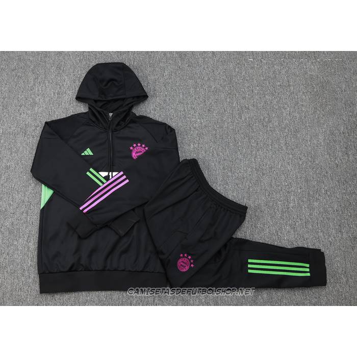 Chandal de Sudadera del Bayern Munich 23-24 Nino Negro y Blanco
